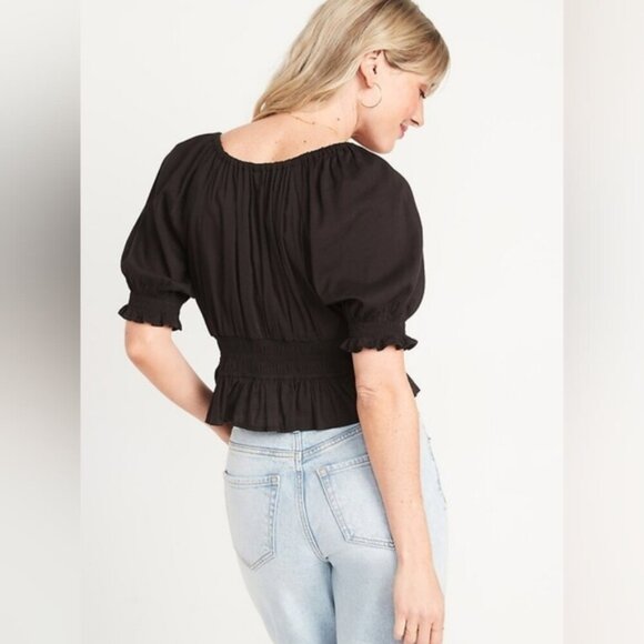 Old Navy Ruffle Coquette Prairie Cottage Whimsical Whimsigoth Poet Blouse 2X - Picture 1 of 6